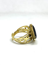 Load image into Gallery viewer, Anello in Argento dorato con Giada - Sterling silver ring with Jade