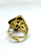 Load image into Gallery viewer, Anello in Argento dorato con Giada - Sterling silver ring with Jade