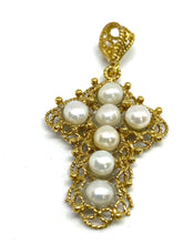 Carica l&#39;immagine nel visualizzatore di Gallery, Croce in Argento con Perle - Silver Cross with Pearls
