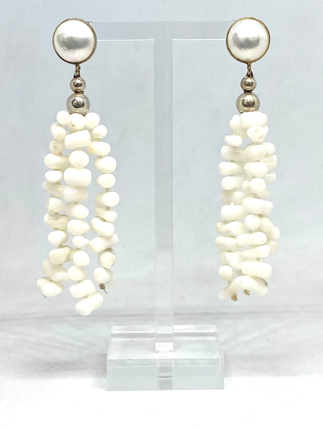Orecchini con Corallo e Perle - Coral earrings with Pearls