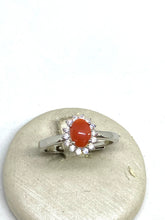 Carica l&#39;immagine nel visualizzatore di Gallery, Anello Corallo con zirconi - Sterling silver ring with Coral and zircons
