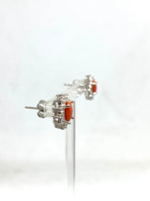 Load image into Gallery viewer, Orecchini in argento con Corallo e zirconi - Sterling silver earrings with Coral and zircons
