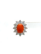 Load image into Gallery viewer, Orecchini in argento con Corallo e zirconi - Sterling silver earrings with Coral and zircons
