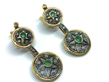 Carica l'immagine nel visualizzatore di Gallery, Orecchini vintage Oro 9kt e smeraldi
